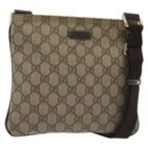 GUCCI GG Supreme Shoulder Bag PVC Beige Gold 201538 Auth 137883 - Picture 1 of 16